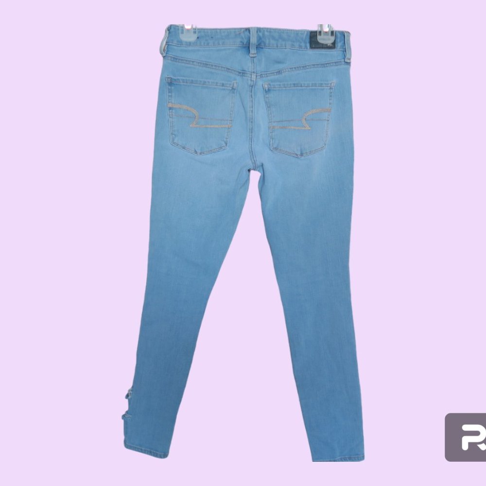 American Eagle Outfitters 360 super stretch aeo denim x4 hi-rise jegging jeans 4 - Picture 4 of 8